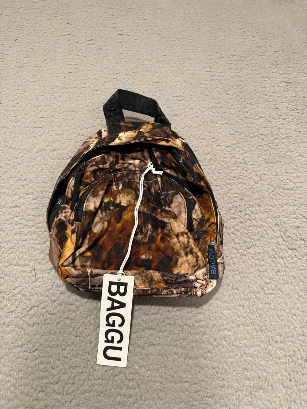 BAGGU Mini Nylon Backpack Camouflage Brown Style Backpack